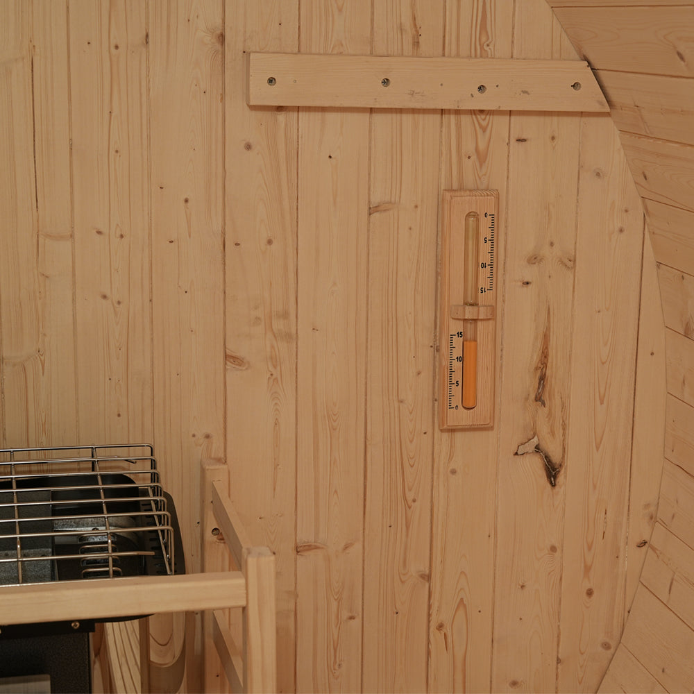 Helius 6 Person White Pine Outdoor Barrel Sauna