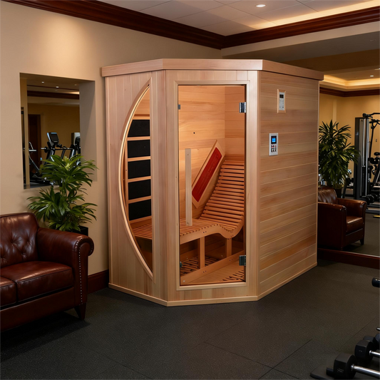 The Helius Single-Person Premium Indoor Red Cedar Far Infrared Lounge Sauna