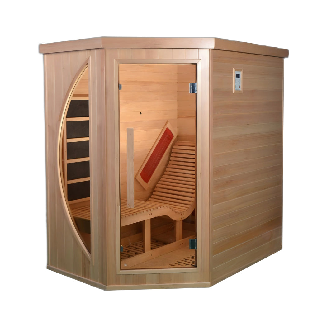 The Helius Single-Person Premium Indoor Red Cedar Far Infrared Lounge Sauna