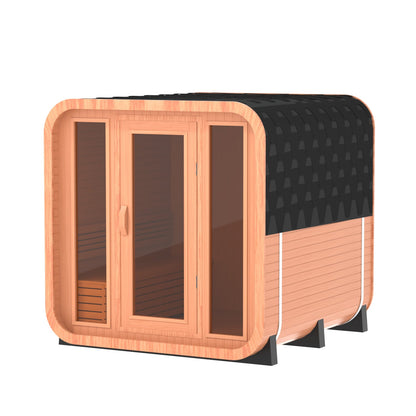 Helius 6 Person Red Cedar Square Steam Sauna