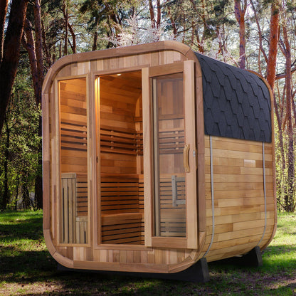 The Helius 6 Person Red Cedar Square Steam Sauna