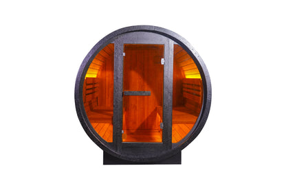 The Helius 4 Person Black Barrel Steam Sauna