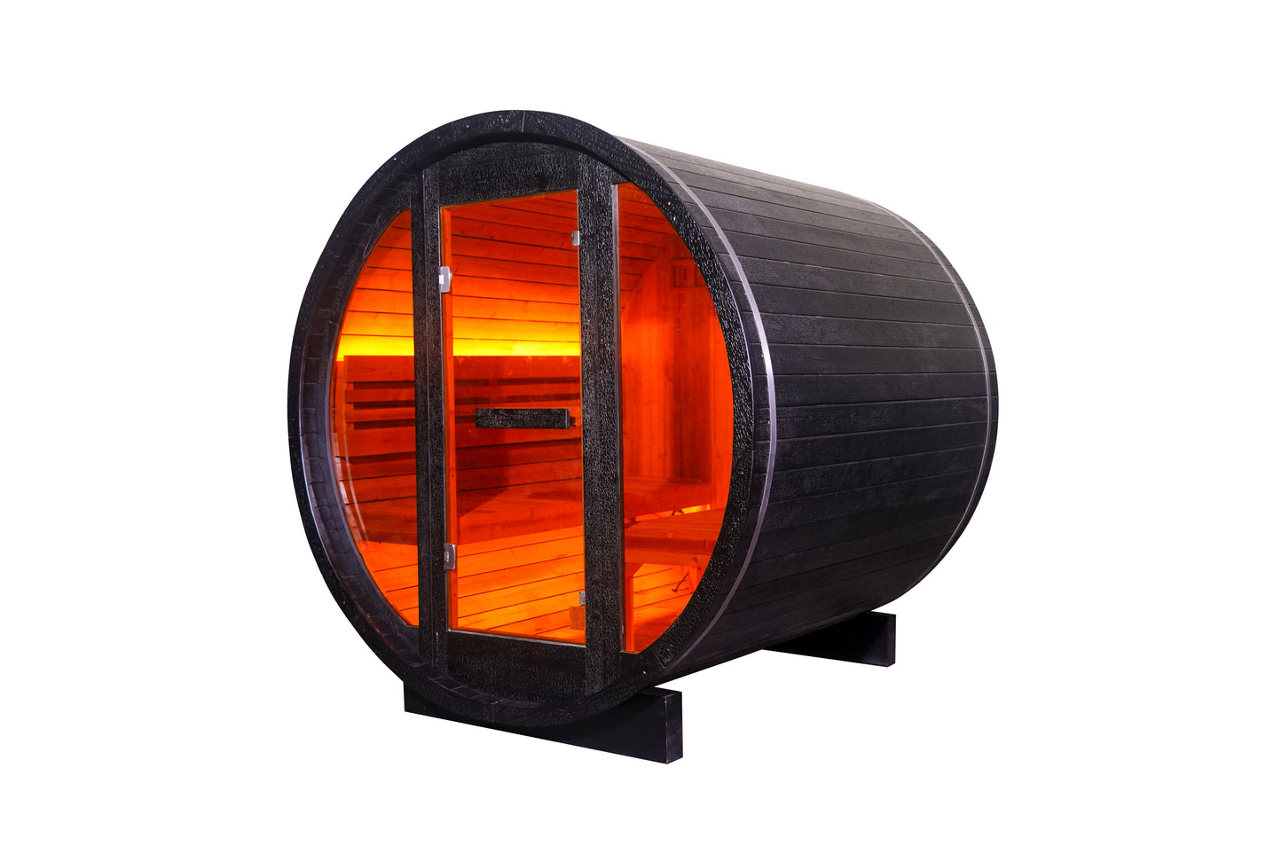 The Helius 4 Person Black Barrel Steam Sauna