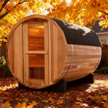 The Helius 4 Person Red Cedar Barrel Steam Sauna