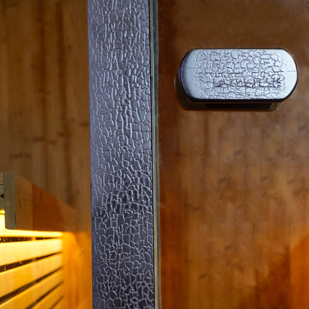 The Helius 4 Person Traditional Outdoor Black Carbonized Spruce Square Steam Sauna