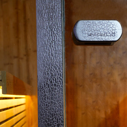 The Helius 4 Person Traditional Outdoor Black Carbonized Spruce Square Steam Sauna