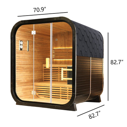 Helius 4 Person Cedar Square Steam Sauna