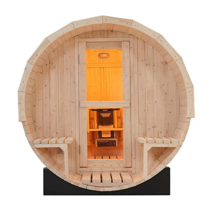 Helius 6 Person White Pine Outdoor Barrel Sauna