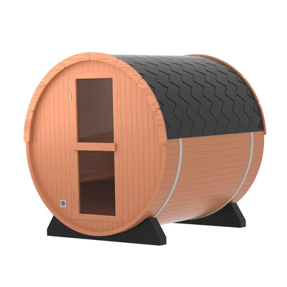 The Helius 4 Person Outdoor Red Cedar Barrel Steam Sauna