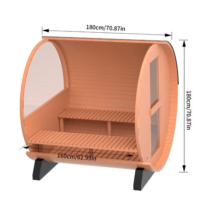 The Helius 4 Person Outdoor Red Cedar Barrel Steam Sauna