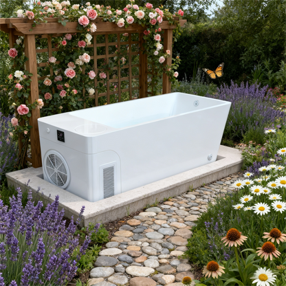 The Helius Acrylic Cold Plunge Tub with Built-In Ice Machine
