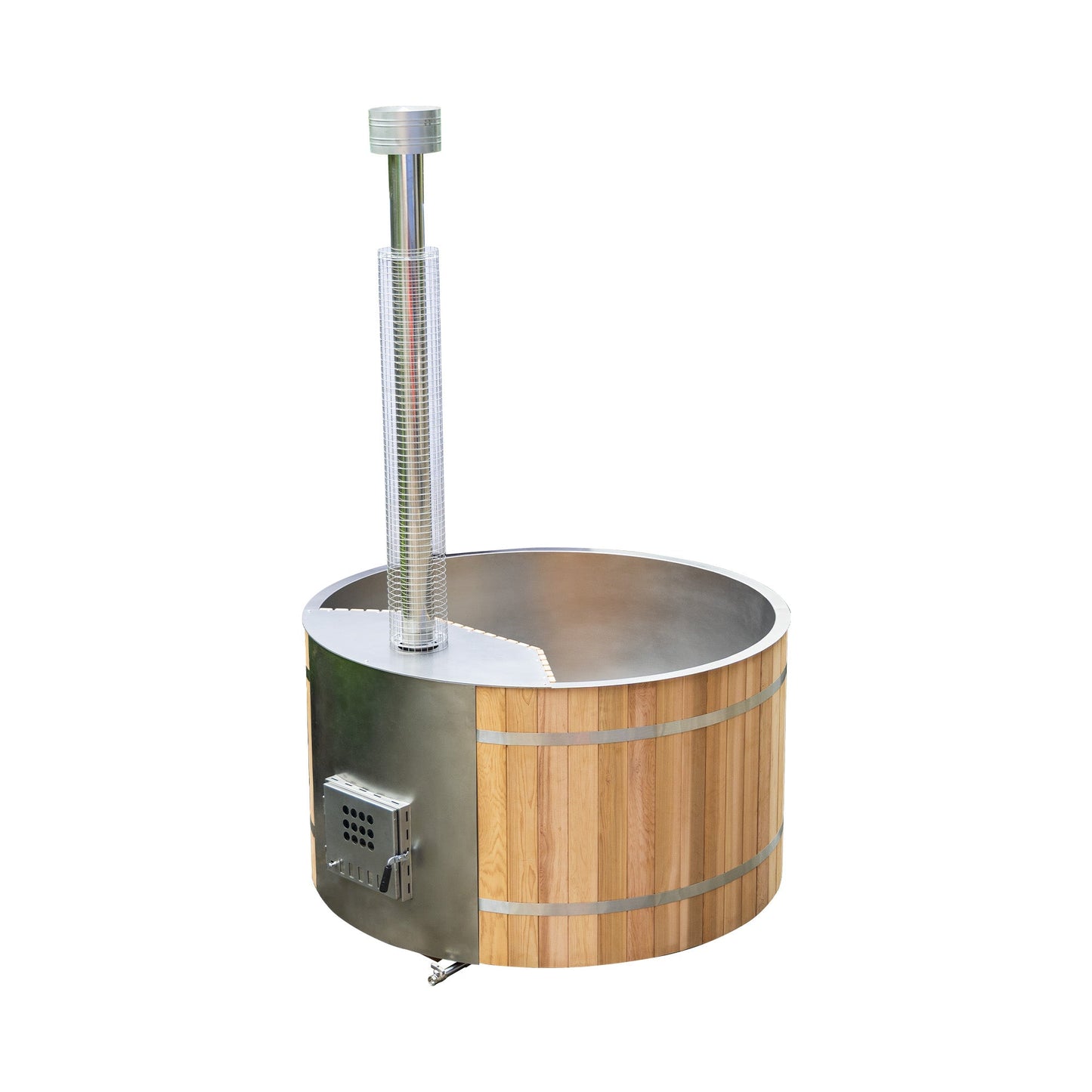 Helius 4-6 Person Wood - Fired Hot Tub with Stainless Steel Liner