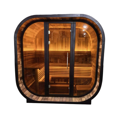 Helius 6 Person Patchwork Red Cedar Square Sauna