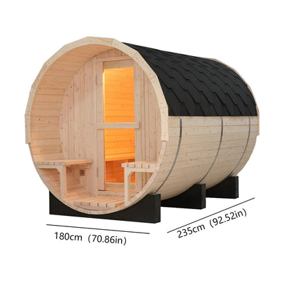 Helius 6 Person White Pine Outdoor Barrel Sauna
