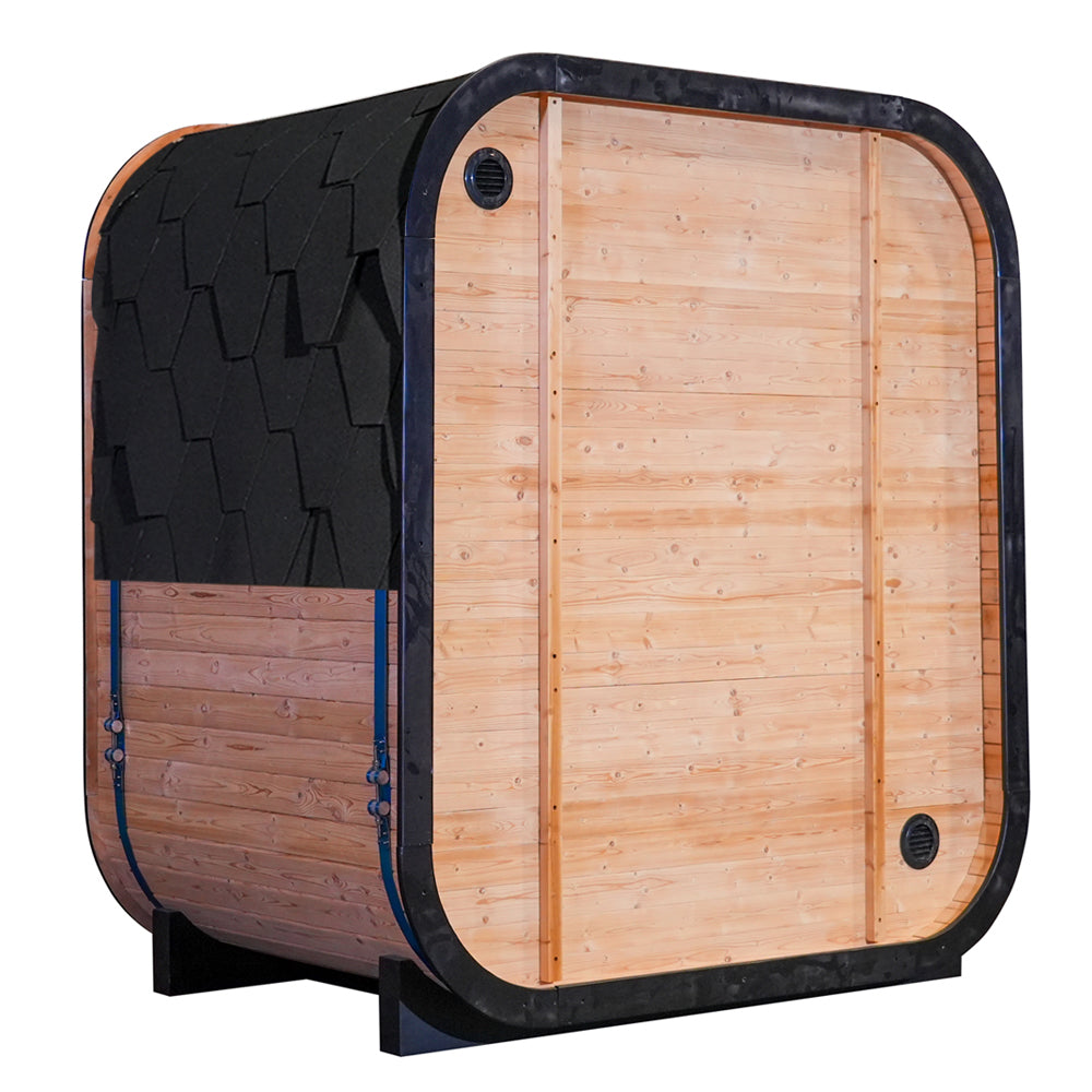The Helius 4 Person Outdoor Carbonized Spruce Far Infrared Sauna