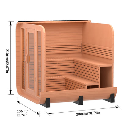 Helius 6 Person Red Cedar Square Steam Sauna