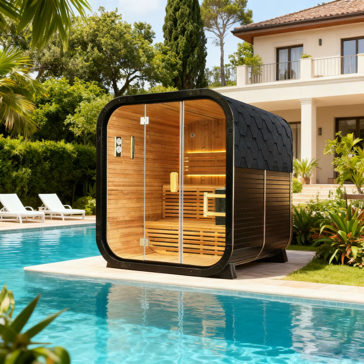 Helius 4 Person Cedar Square Steam Sauna