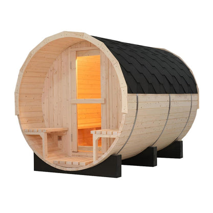 Helius 6 Person White Pine Outdoor Barrel Sauna