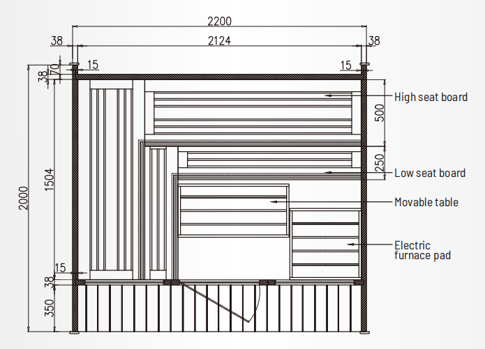Helius 6 Person Patchwork Red Cedar Square Sauna
