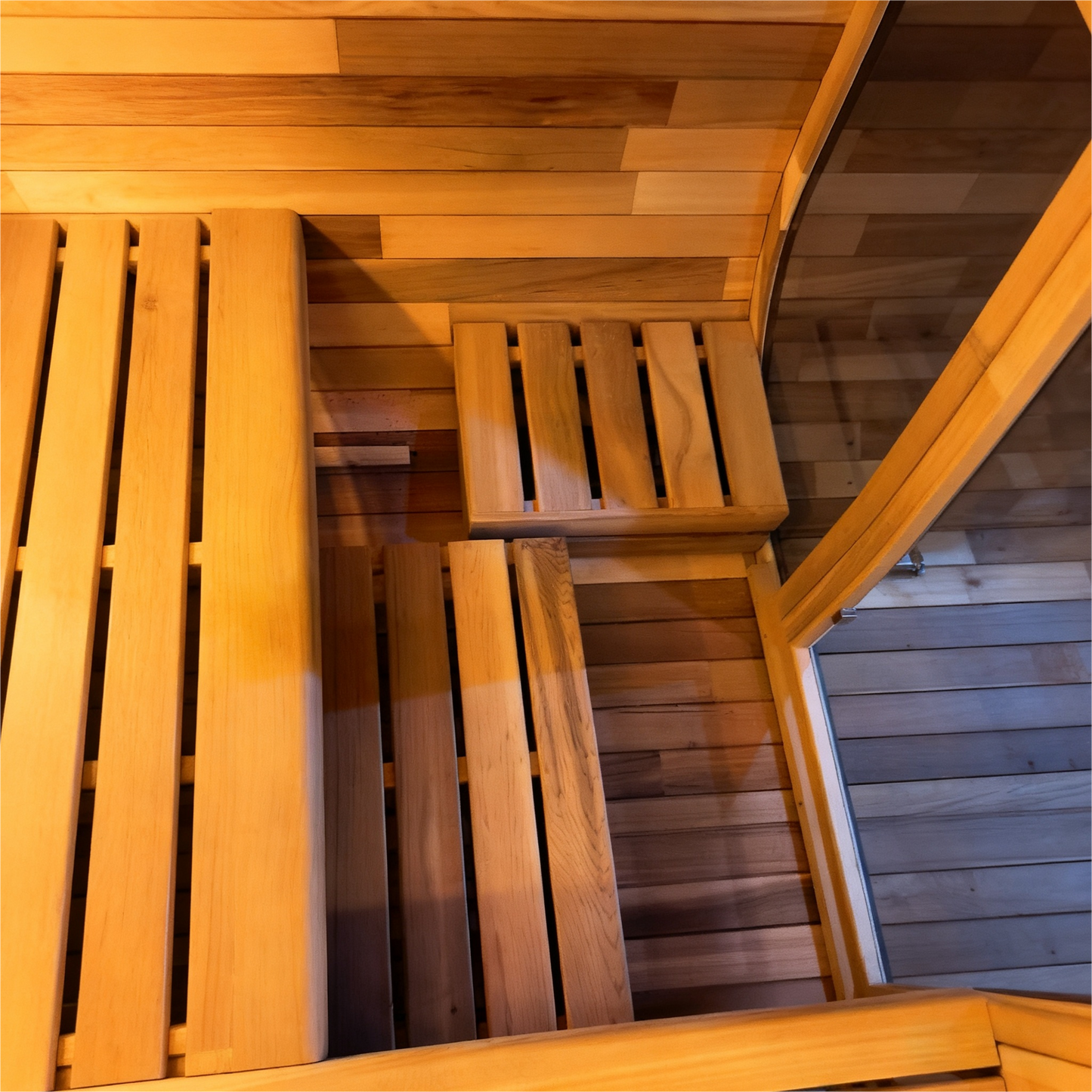 Helius 6 Person Patchwork Red Cedar Square Sauna