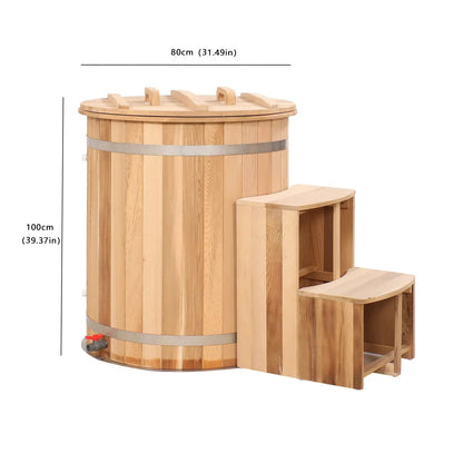 The Helius Red Cedar Round Cold Plunge Barrel