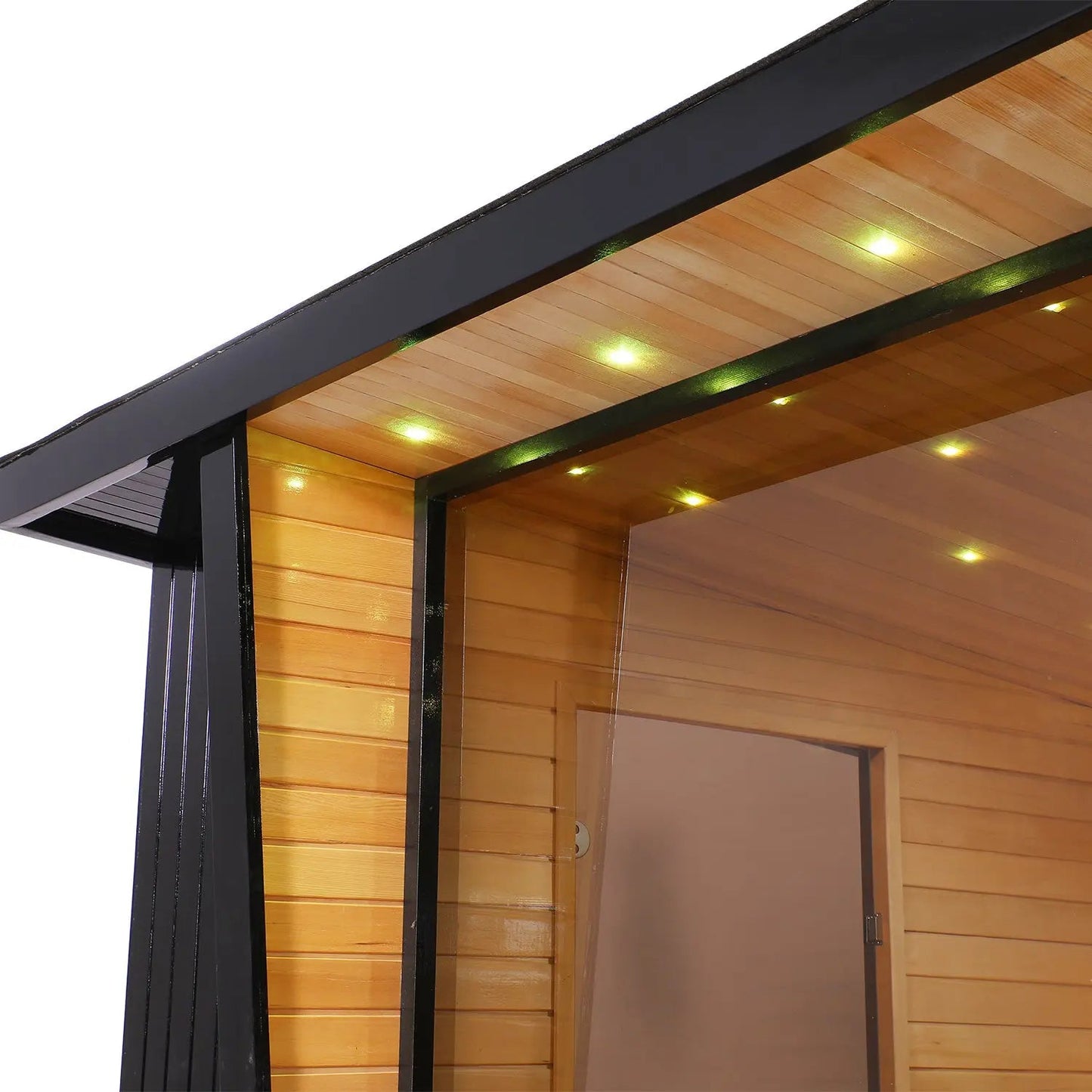 Helius 6 Person Outdoor Red Cedar Square Steam Sauna