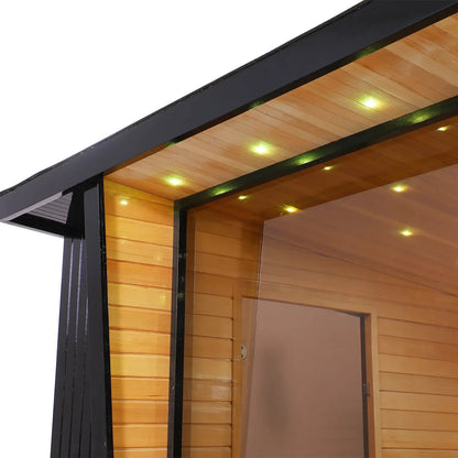 Helius 6 Person Outdoor Red Cedar Square Steam Sauna