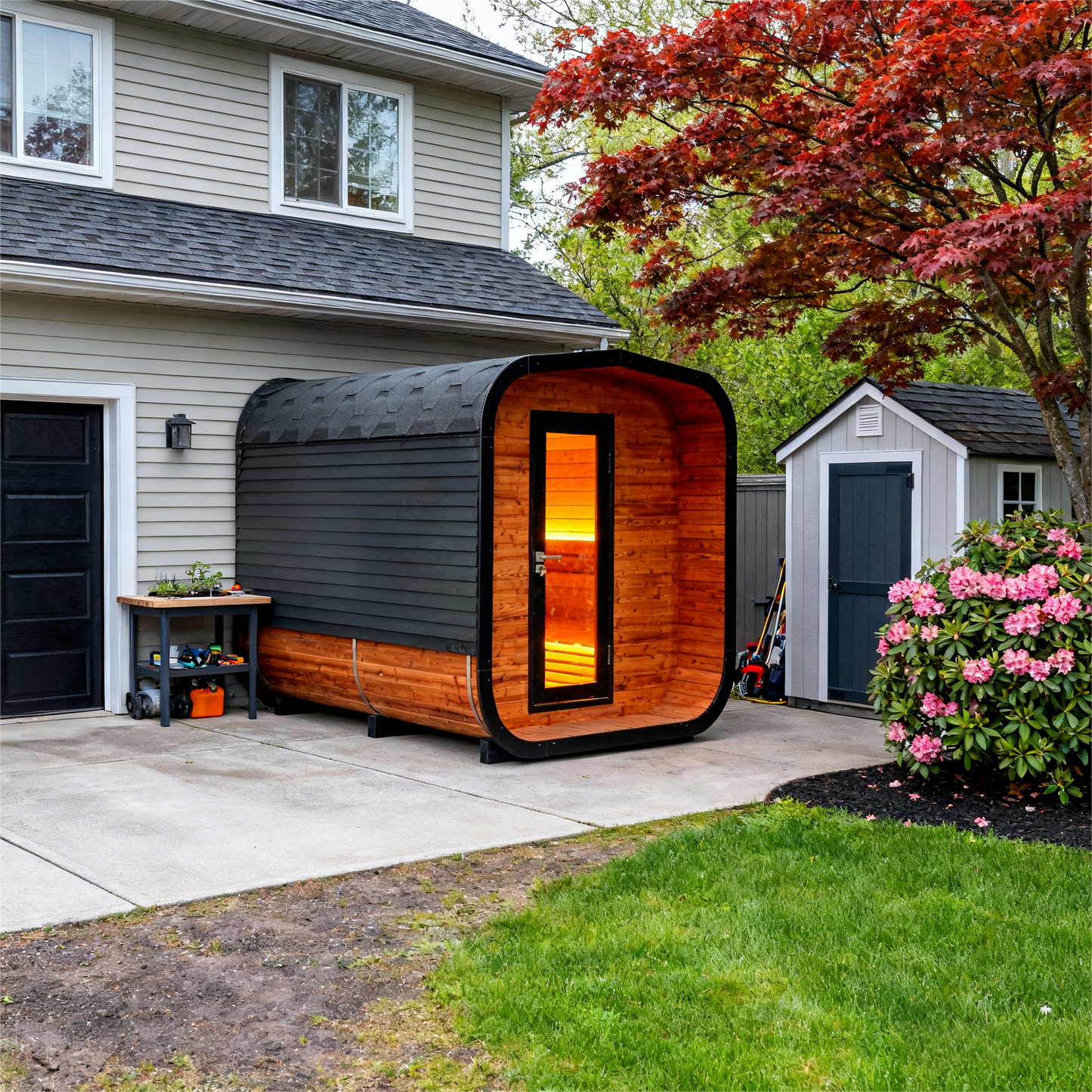 Helius 6 Person Thermospruce Square Steam Sauna