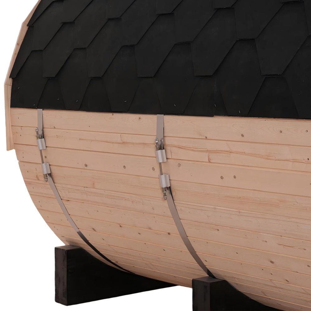 Helius 6 Person White Pine Outdoor Barrel Sauna