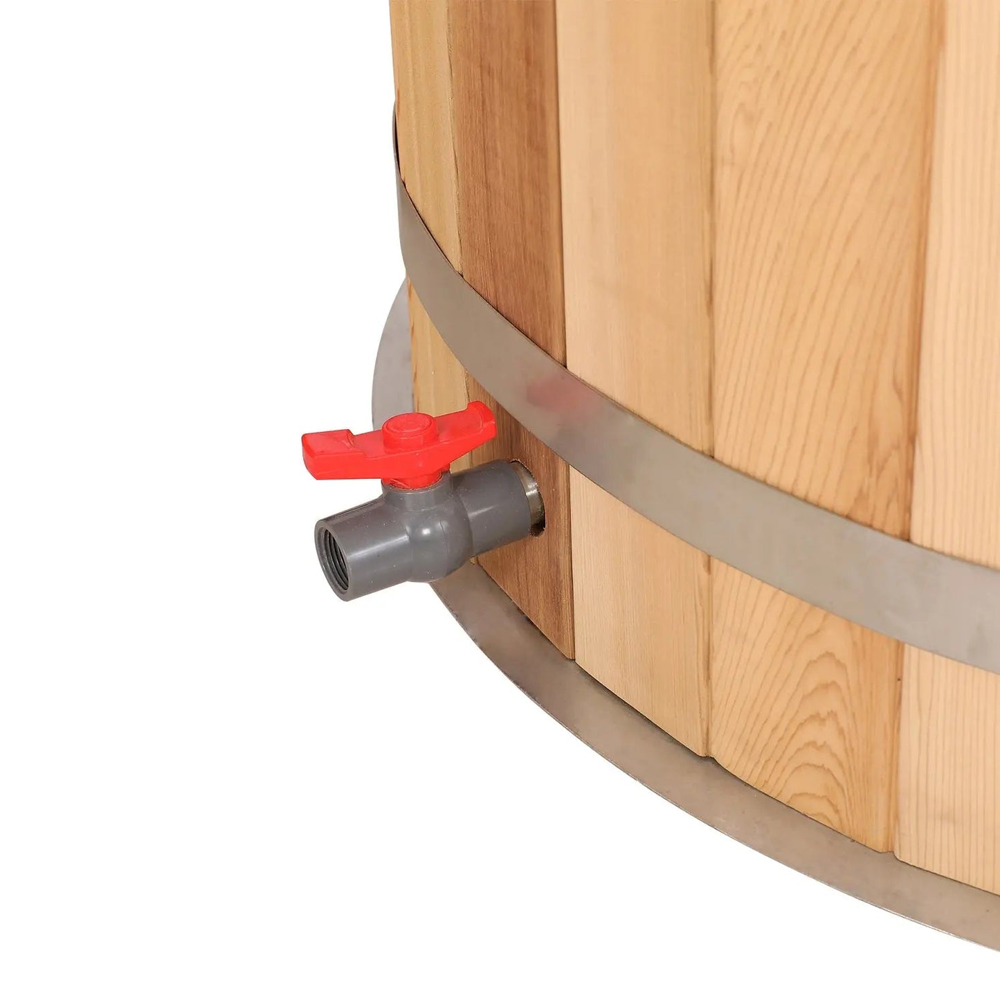 The Helius Red Cedar Round Cold Plunge Barrel