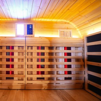 The Helius 4 Person Outdoor Carbonized Spruce Far Infrared Sauna