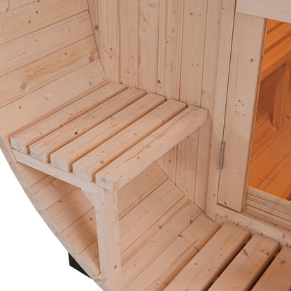 Helius 6 Person White Pine Outdoor Barrel Sauna
