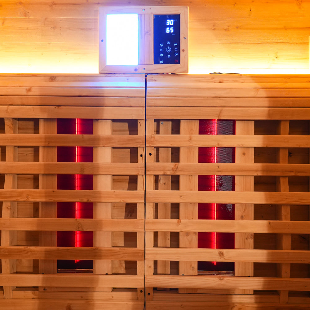 The Helius 4 Person Outdoor Carbonized Spruce Far Infrared Sauna