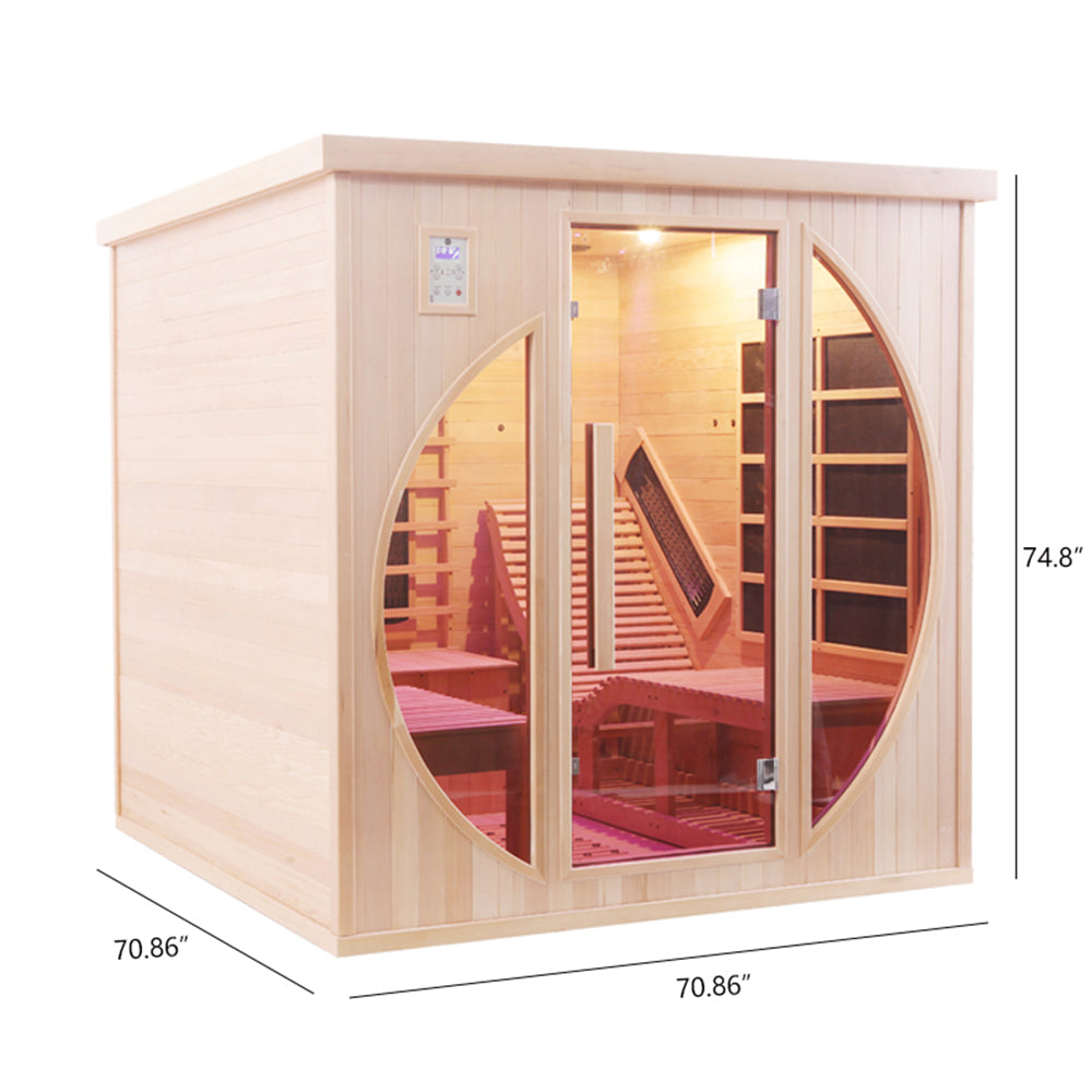 The Helius 2 Person Premium Indoor Red Cedar Far Infrared Sauna Lounge Chair Design