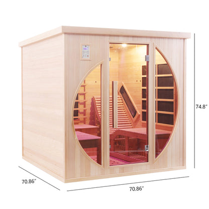 The Helius 2 Person Premium Indoor Red Cedar Far Infrared Sauna Lounge Chair Design