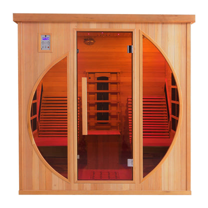 The Helius 2 Person Premium Indoor Red Cedar Far Infrared Sauna Lounge Chair Design