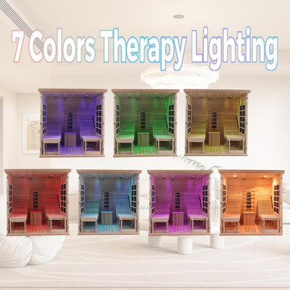 The Helius 2 Person Premium Indoor Red Cedar Far Infrared Sauna Lounge Chair Design