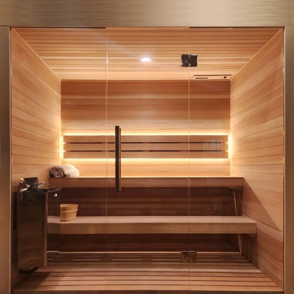 Finnish Sauna Builders Custom 6-8 Person 7' x 10' x 8' Indoor Sauna