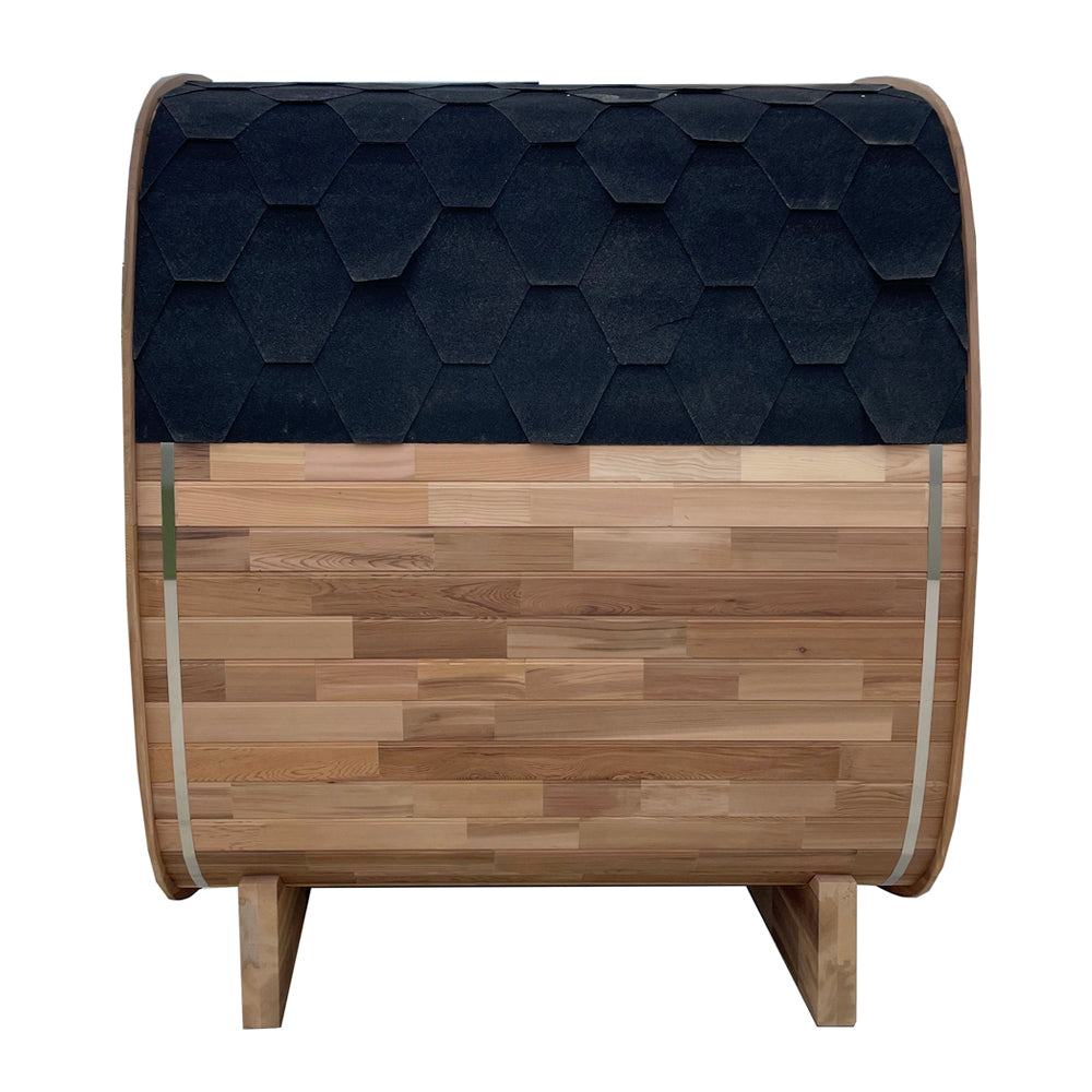 The Helius 4 Person Canadian Red Ceda Steam Sauna with Tinted Glass