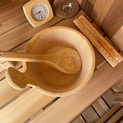 The Helius 4 Person Canadian Red Ceda Steam Sauna with Tinted Glass