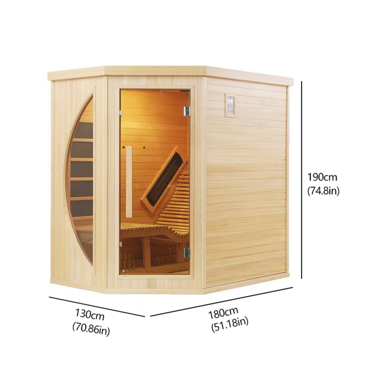 The Helius Single-Person Premium Indoor Red Cedar Far Infrared Lounge Sauna