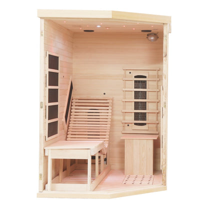 The Helius Single-Person Premium Indoor Red Cedar Far Infrared Lounge Sauna