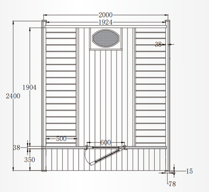 Helius 6 Person Thermospruce Square Steam Sauna